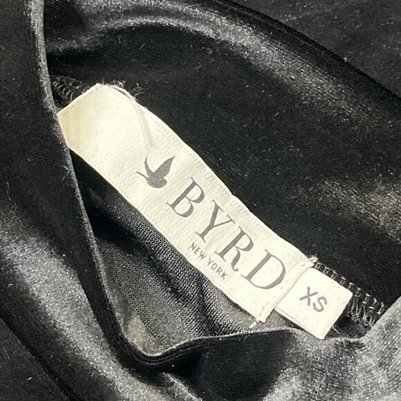 BYRD Dress Women XS Black Velvet Velour Sheath Maxi High Neck Whimsigoth Witchy - Picture 3 of 8